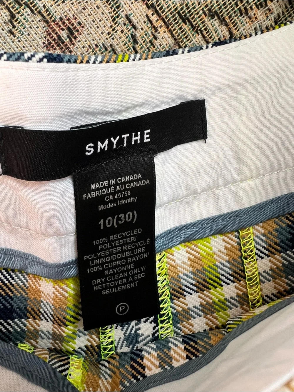 Smythe Blue Green Plaid Pleated Shorts Women's 10 30 Designer Shorts